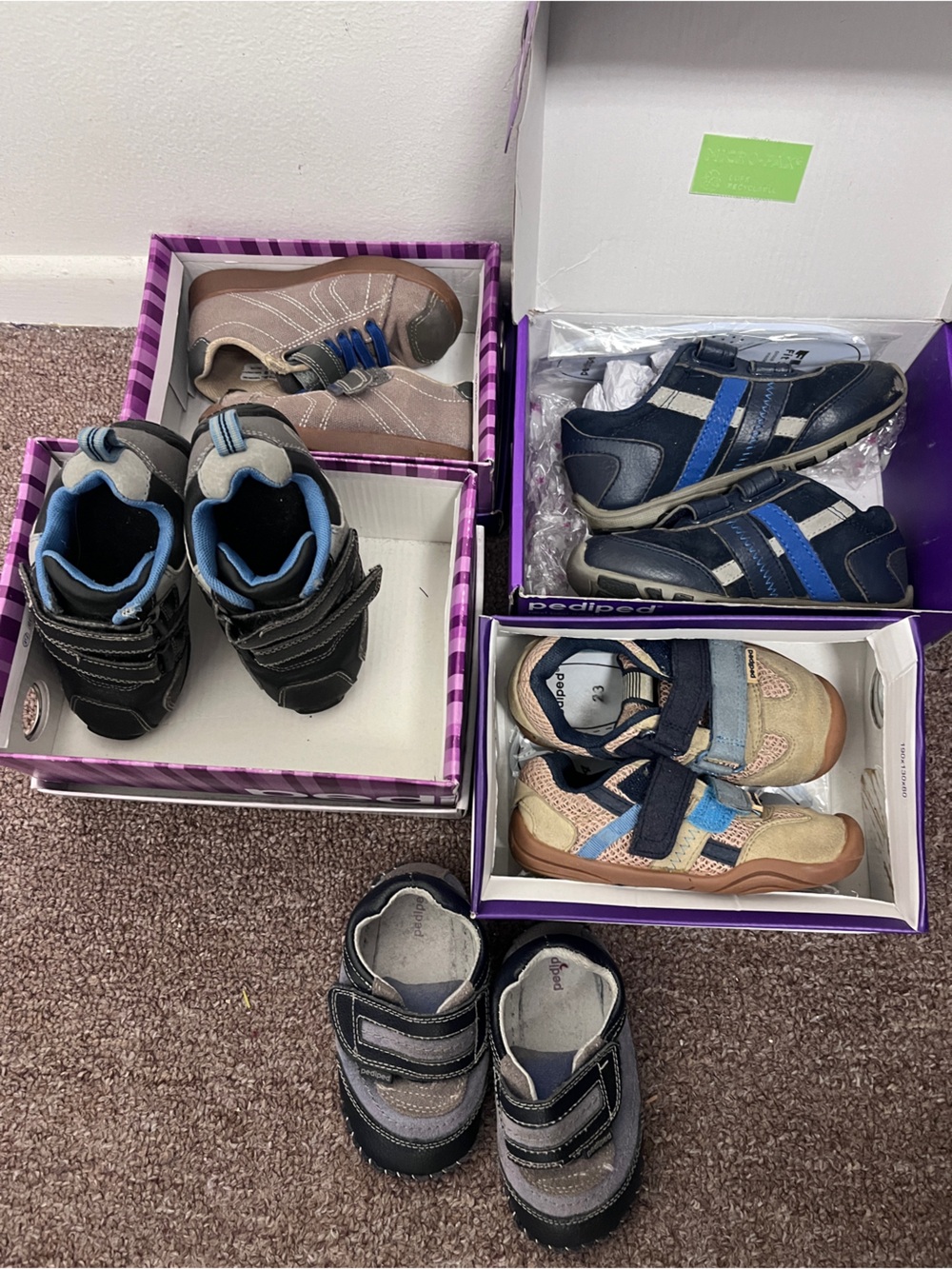 Pediped boys Sneakers Black, Blue, Gray, lot of 5 pairs jake gehrig assorted